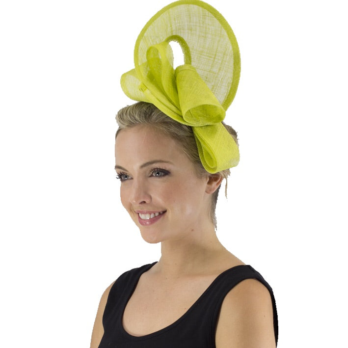 Jendi Twisted Fascinator in Citrus on a Headband