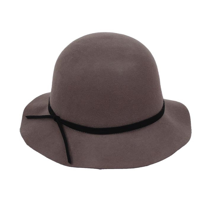 Jendi Wool Felt Hat in Mink with Black Ribbon