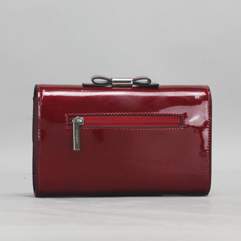 FredericT Ariana Patent Leather Clutch in Deep Red