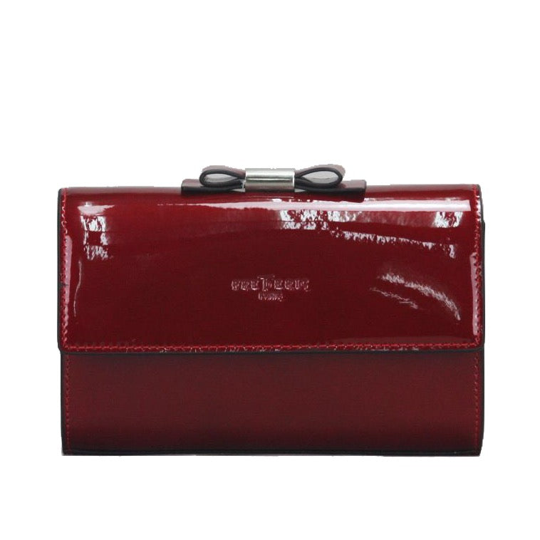 FredericT Ariana Patent Leather Clutch in Deep Red