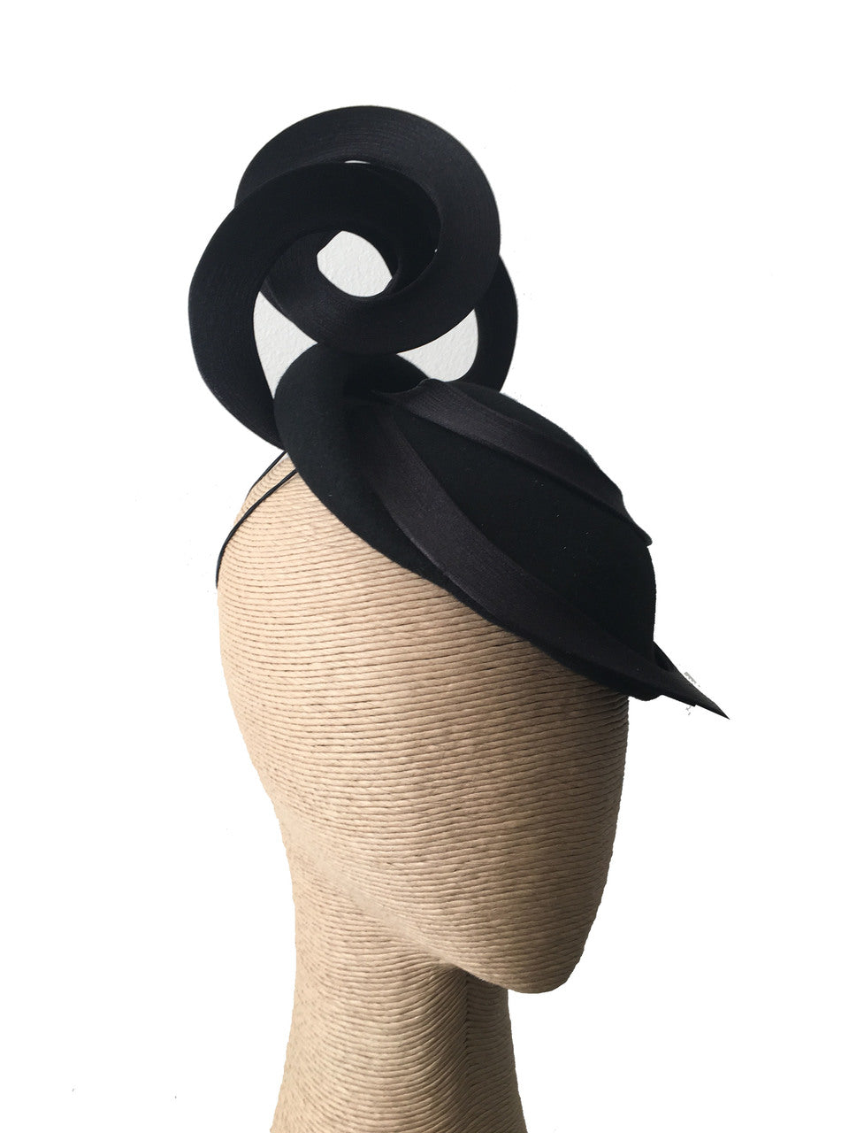 The Fillies Collection Black Felt Hat with Black Loops