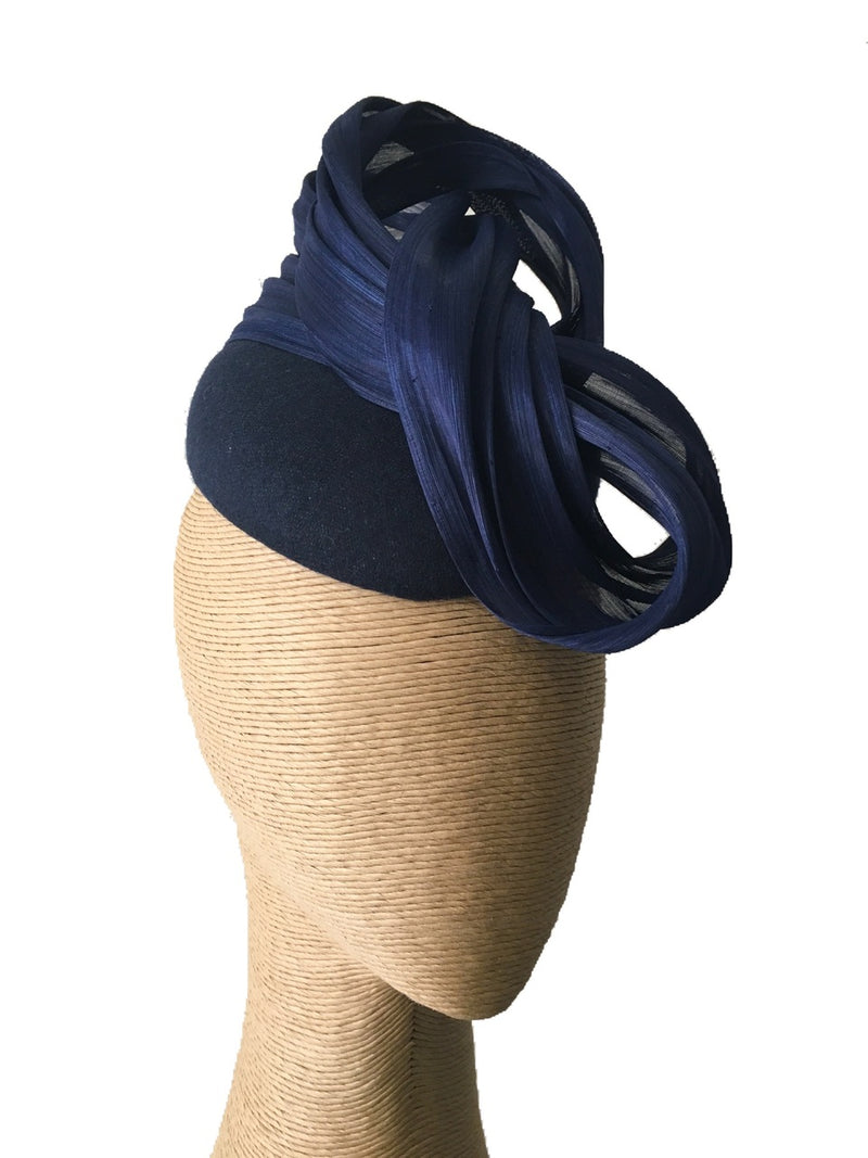 The Fillies Collection Navy Felt Hat with Navy Twisted Detail