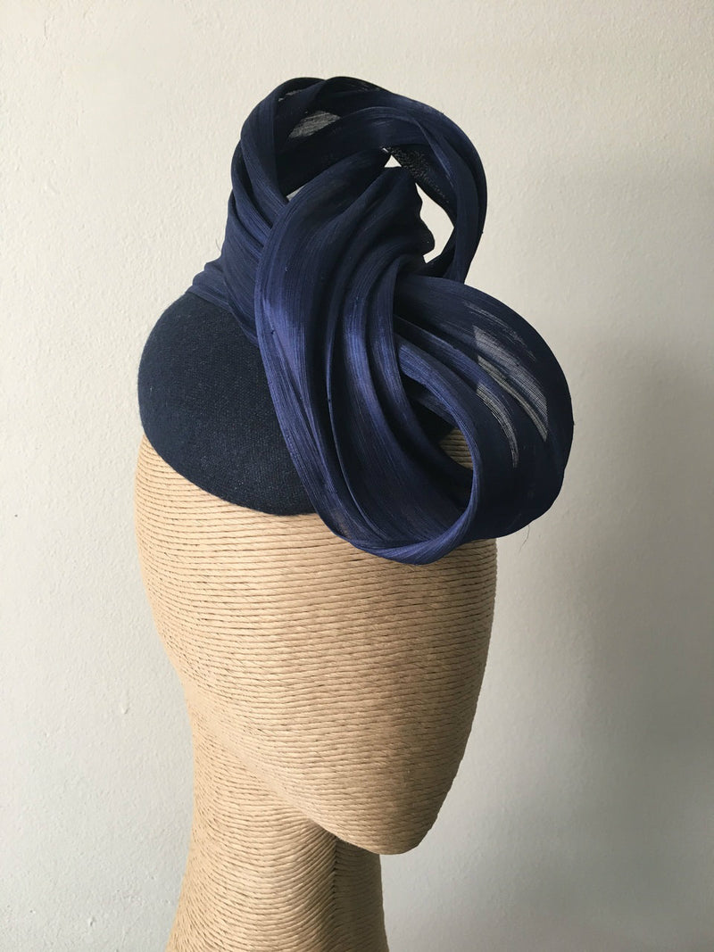 The Fillies Collection Navy Felt Hat with Navy Twisted Detail