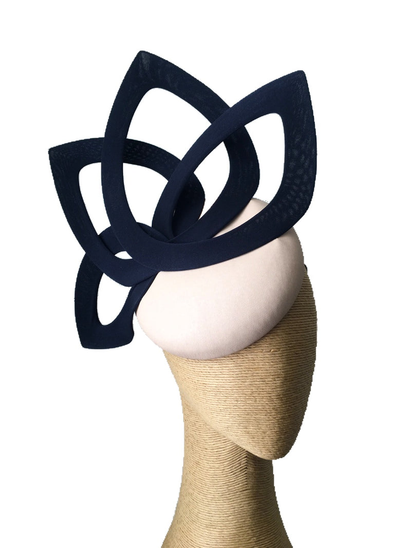 The Fillies Collection Opera Leather Hat in Nude & Navy