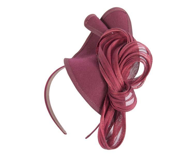 The Fillies Collection Felt Hat in Wine with Wine Loops
