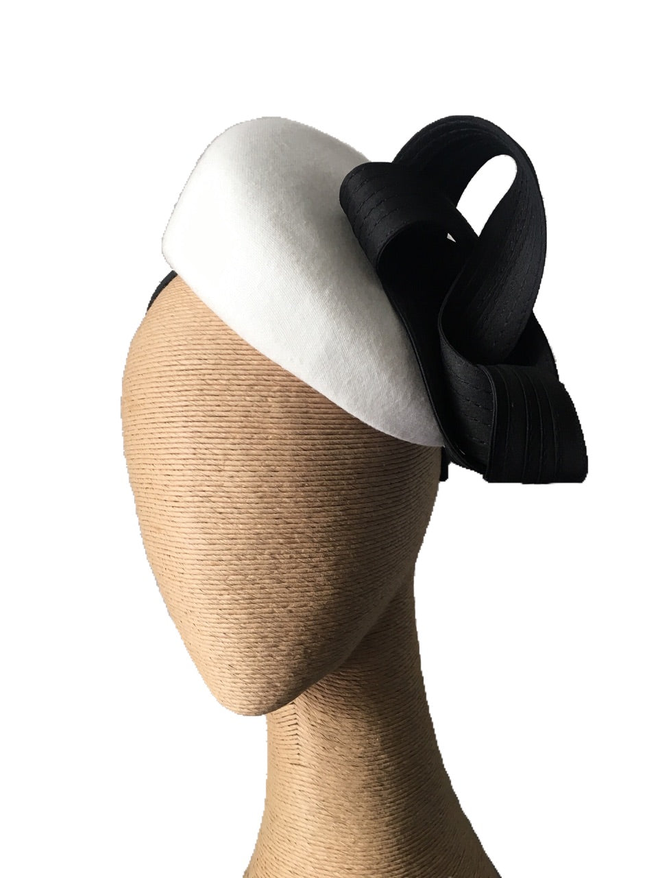 The Fillies Collection Miranda Felt Hat in Cream with Black Loops