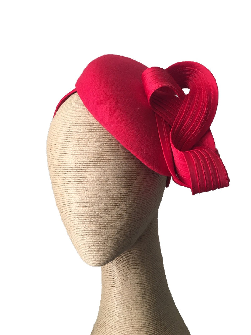 The Fillies Collection Miranda Felt Hat with Loops in Red