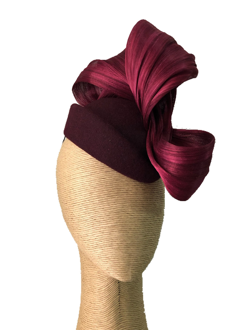 The Fillies Collection Alina Wine Felt Hat with a Wine Loop