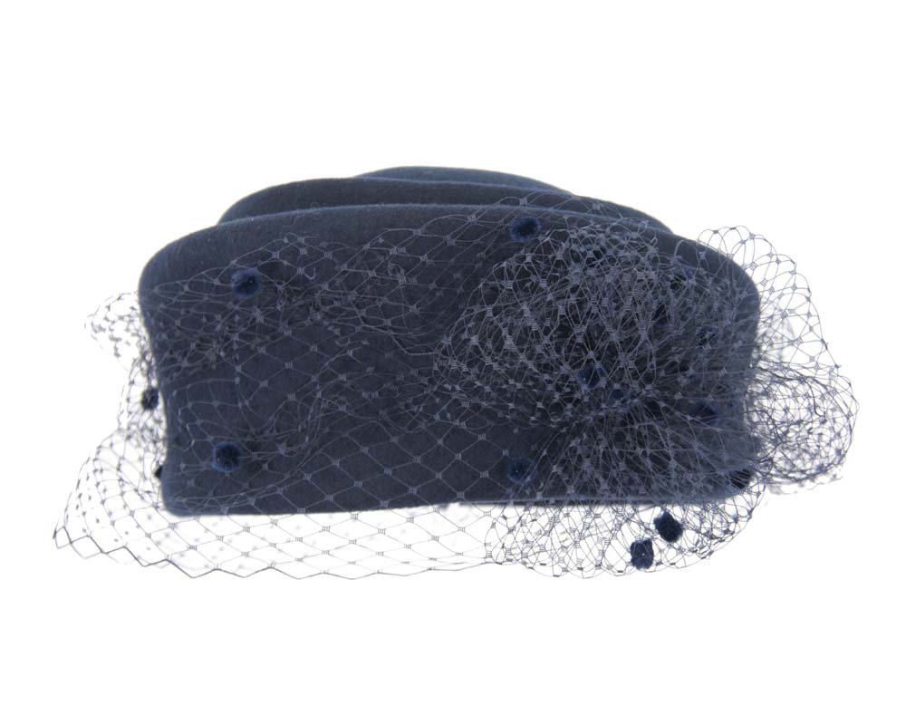 The Fillies Collection Eliza Navy Felt Hat with Netting
