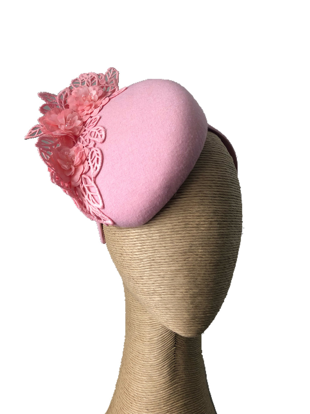 The Fillies Collection Rachael Pink Hat with Pink Lace Detail