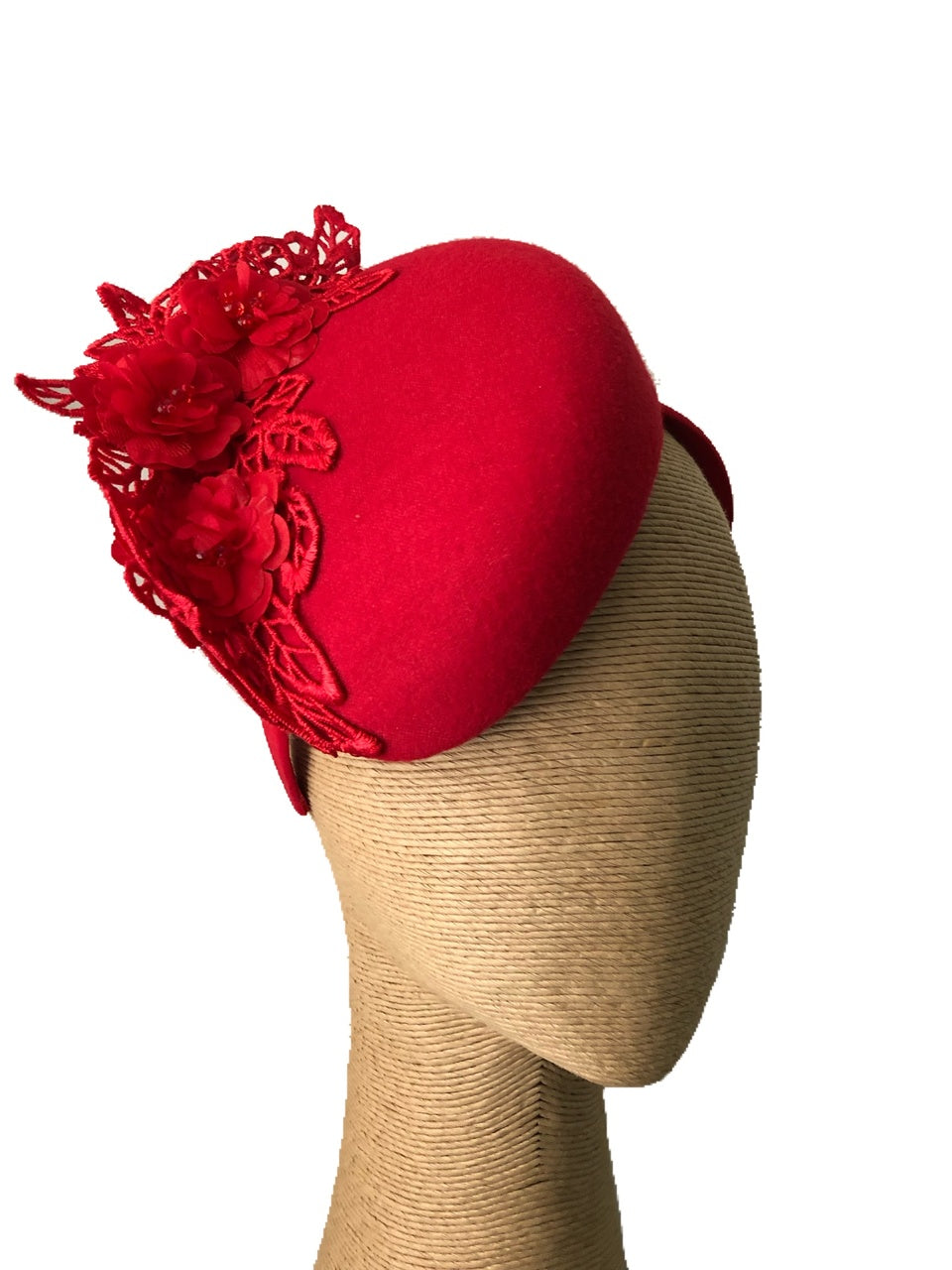 The Fillies Collection Rachael Red Hat with Red Lace Detail