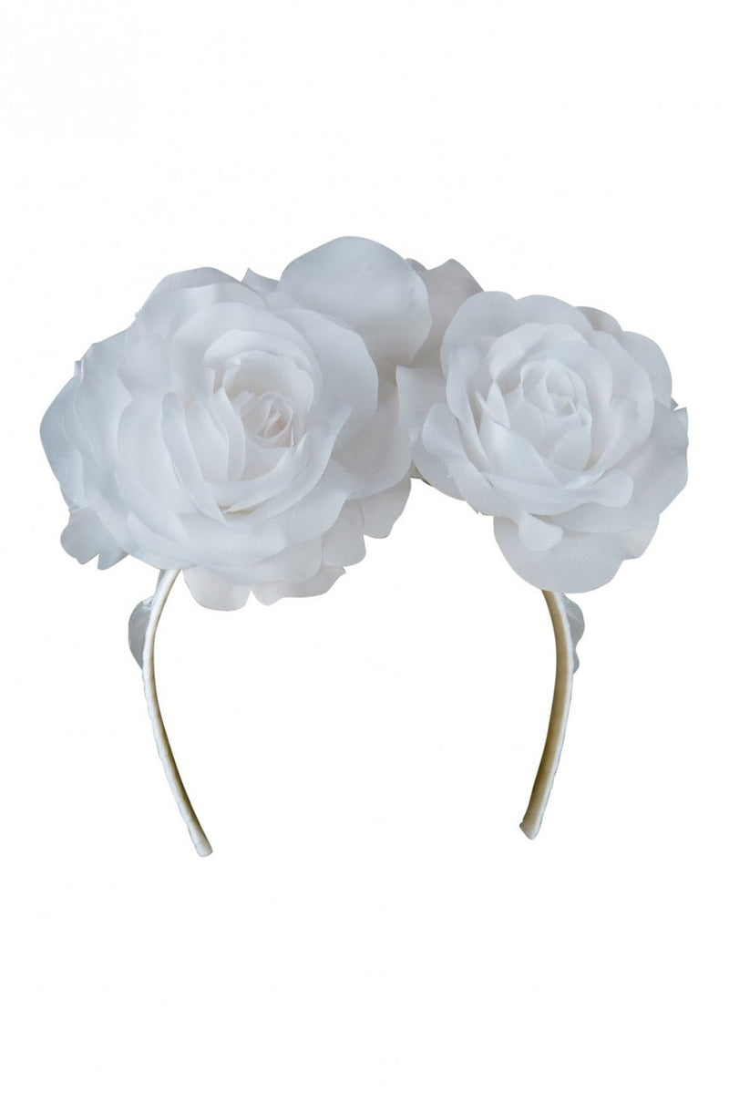 Morgan & Taylor Coco Flower and Veil Fascinator in White