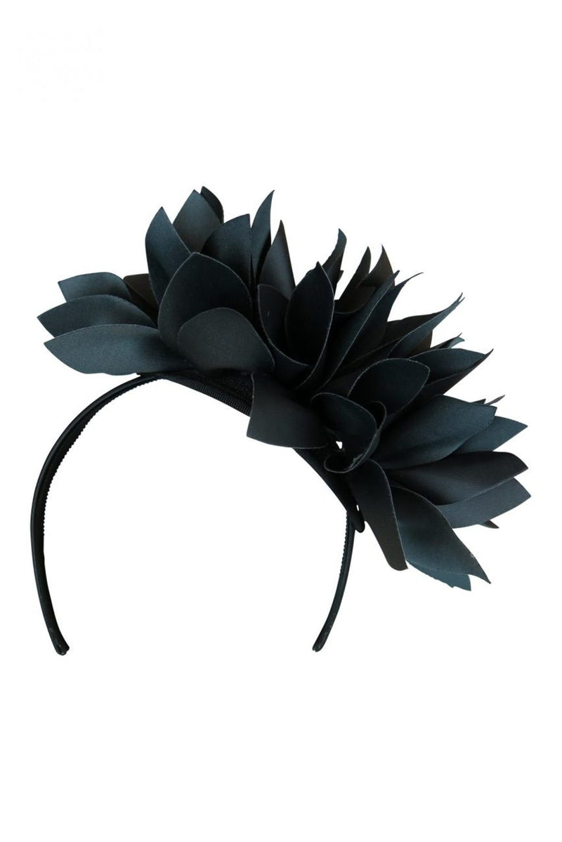 Morgan & Taylor Courtney Faux Leather Fascinator in Black