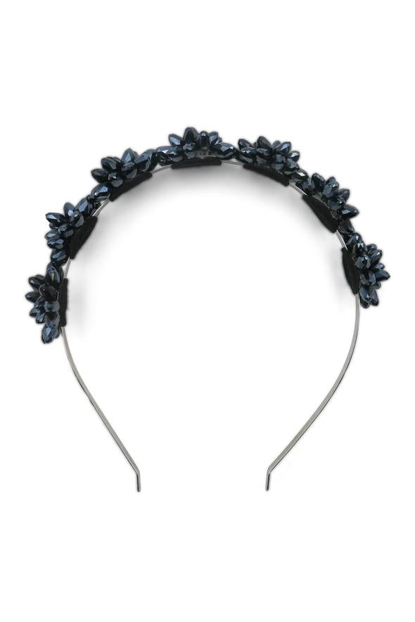 Morgan & Taylor Dakota Graphite Crystal Flower Headpiece