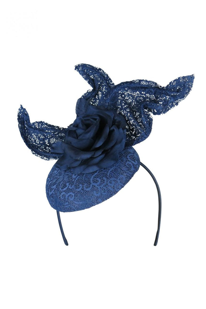 Morgan & Taylor Shay Lace Beret in Navy with Twist