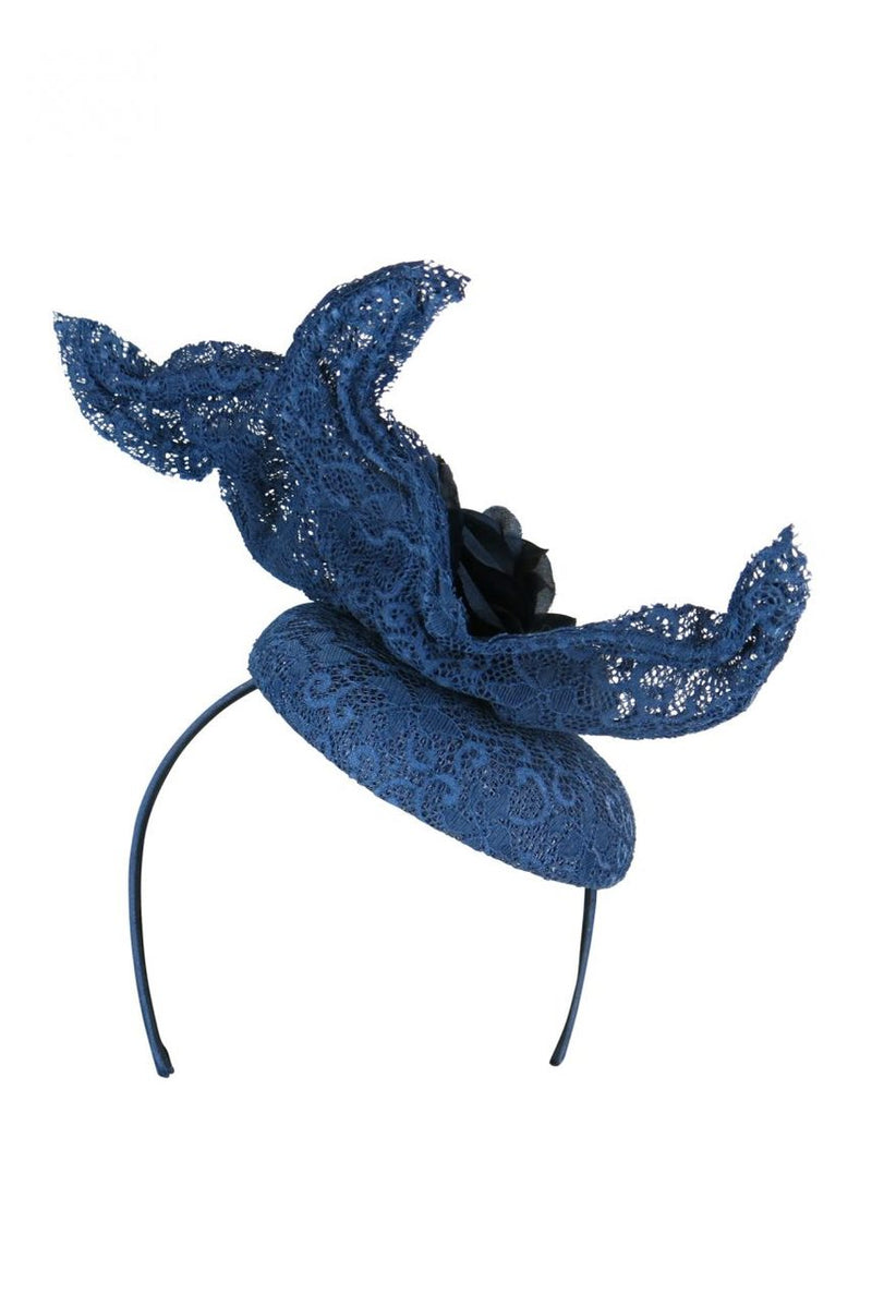 Morgan & Taylor Shay Lace Beret in Navy with Twist