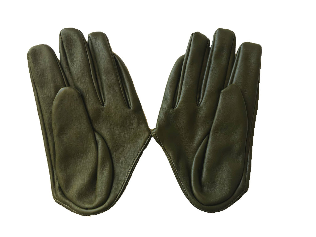 Get Racy Half Palm Gloves in Dark Olive Green