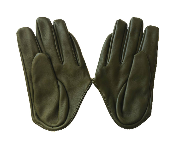 Get Racy Half Palm Gloves in Dark Olive Green1