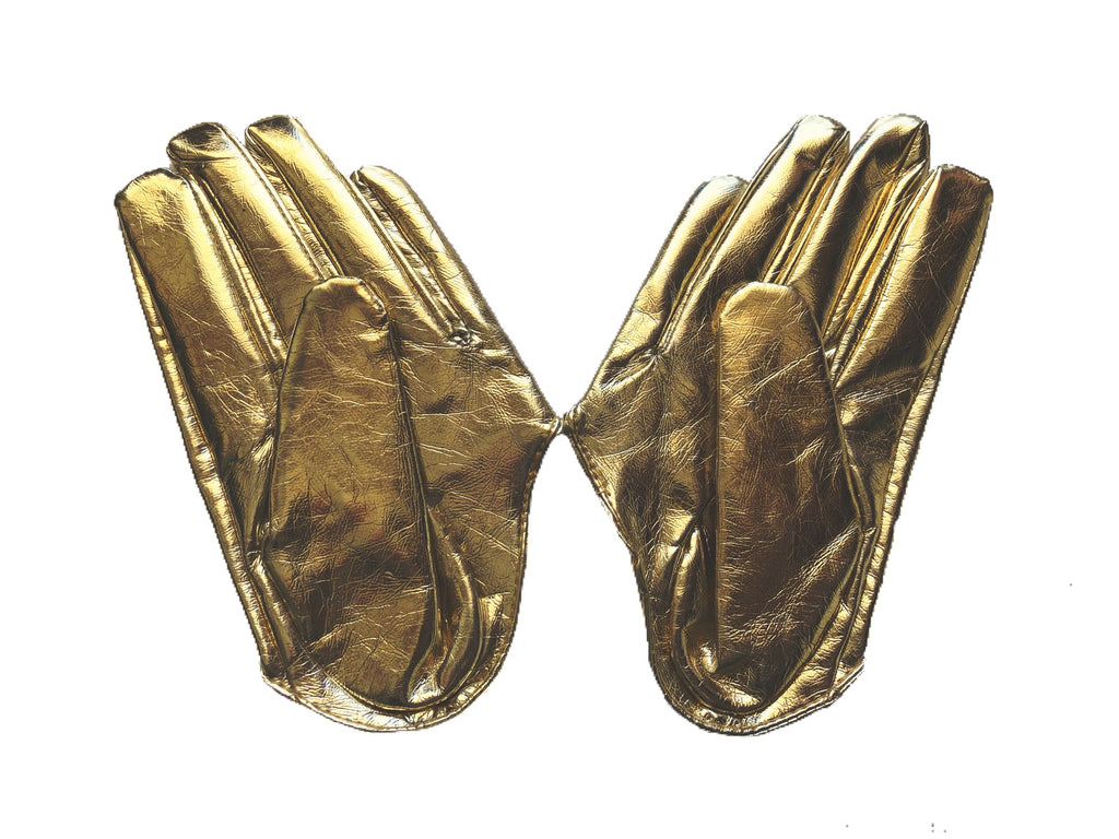 Get Racy Half Palm Gloves in Gold Shiny