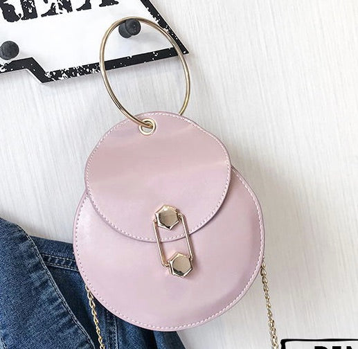 Get Racy Ring Handle Circle Bag in Pink