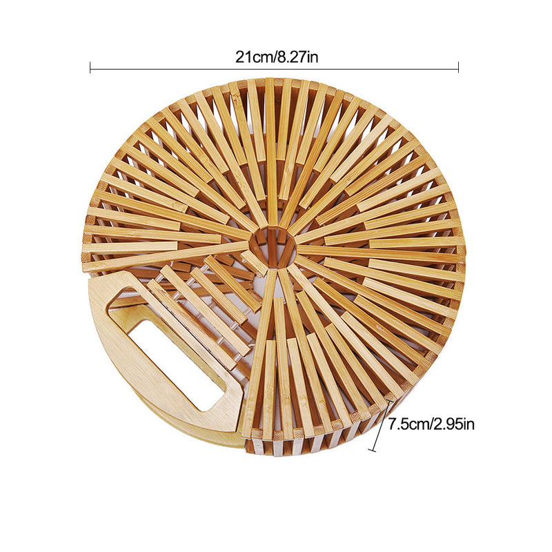 Get Racy Bamboo Small Round Bag in Natural