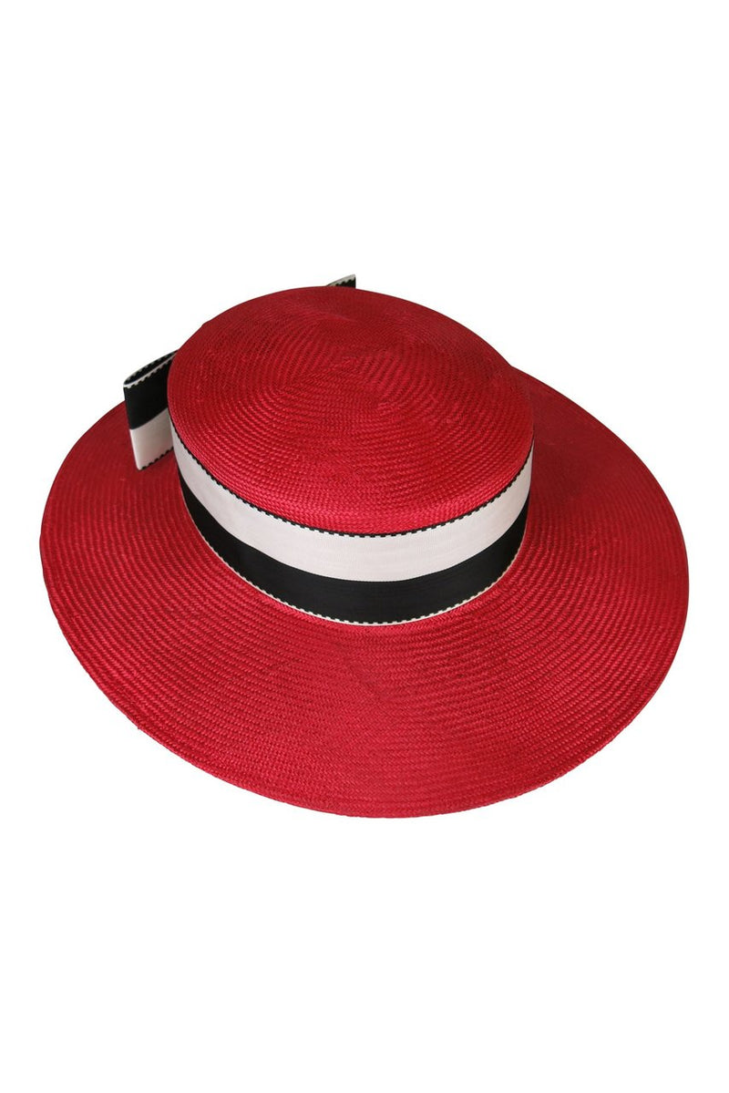 Morgan & Taylor Selene Boater Hat in Red