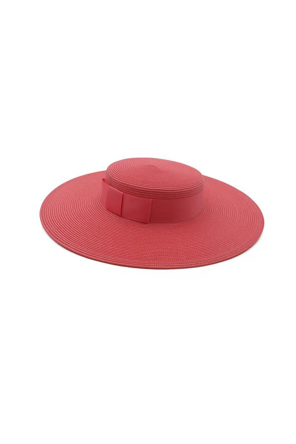 Morgan & Taylor Macy Boater Hat in Coral