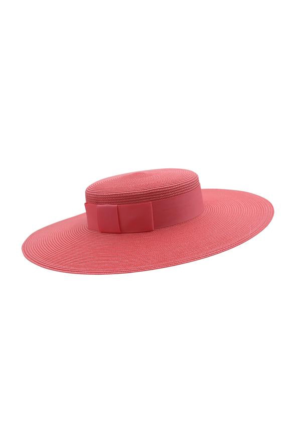 Morgan & Taylor Macy Boater Hat in Coral