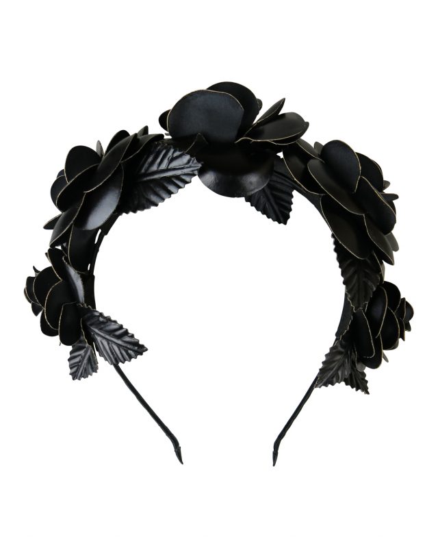 Morgan & Taylor Rose Fascinator on a Headband in Black