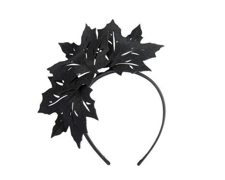 Max Alexander Jenny Leaf Fascinator in Black on a Headband