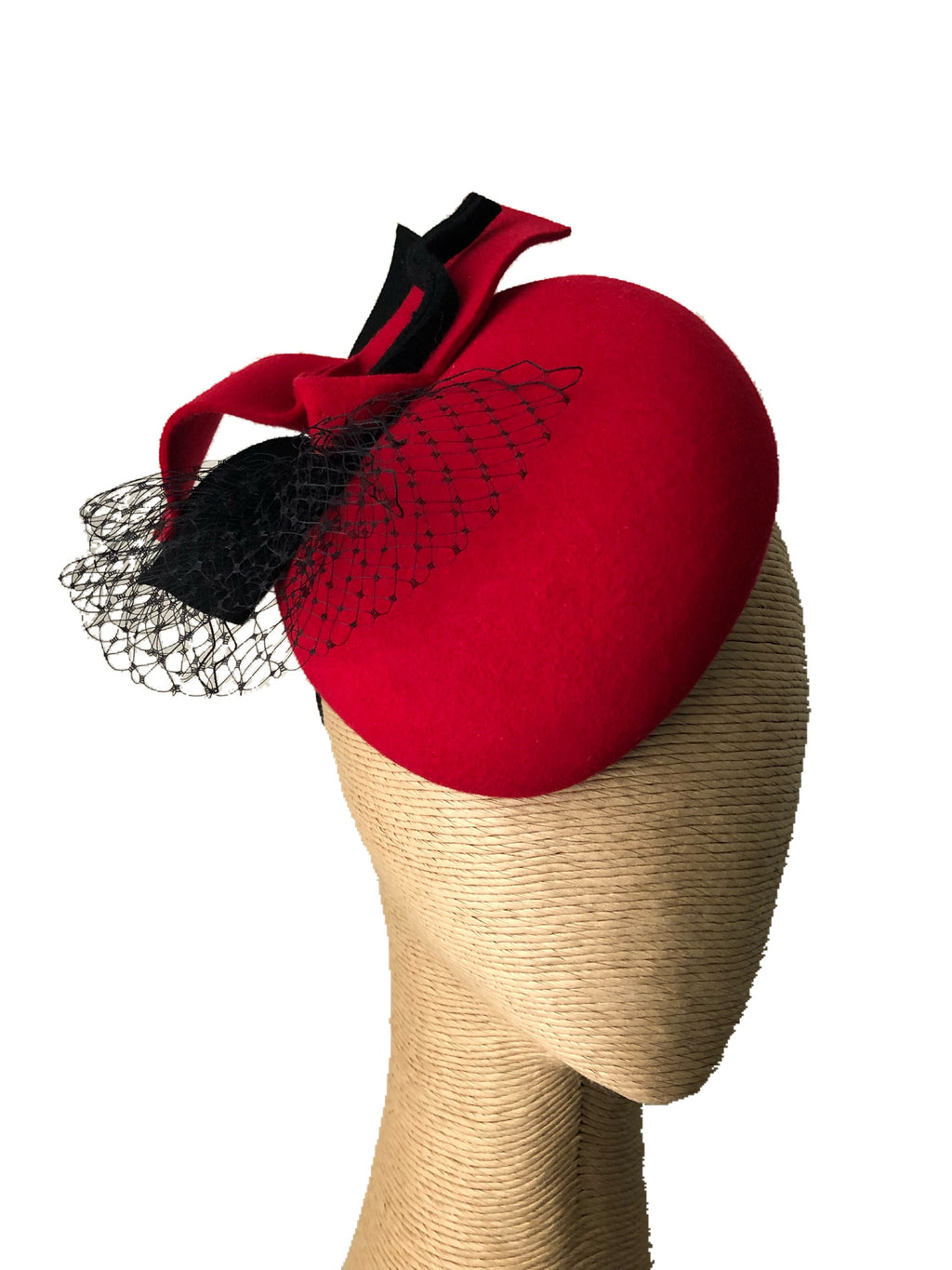 Max Alexander Vivian Button Hat in Red & Black