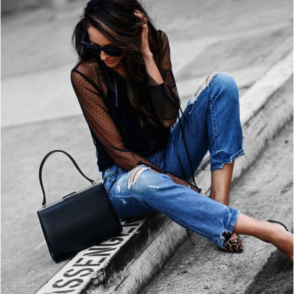 Olga Berg Harlyn Top Handle Bag in Black