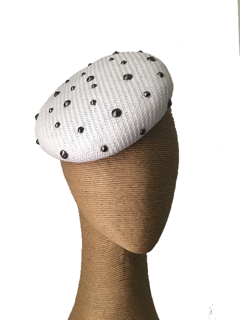 Max Alexander Susie Hat with Studs in White