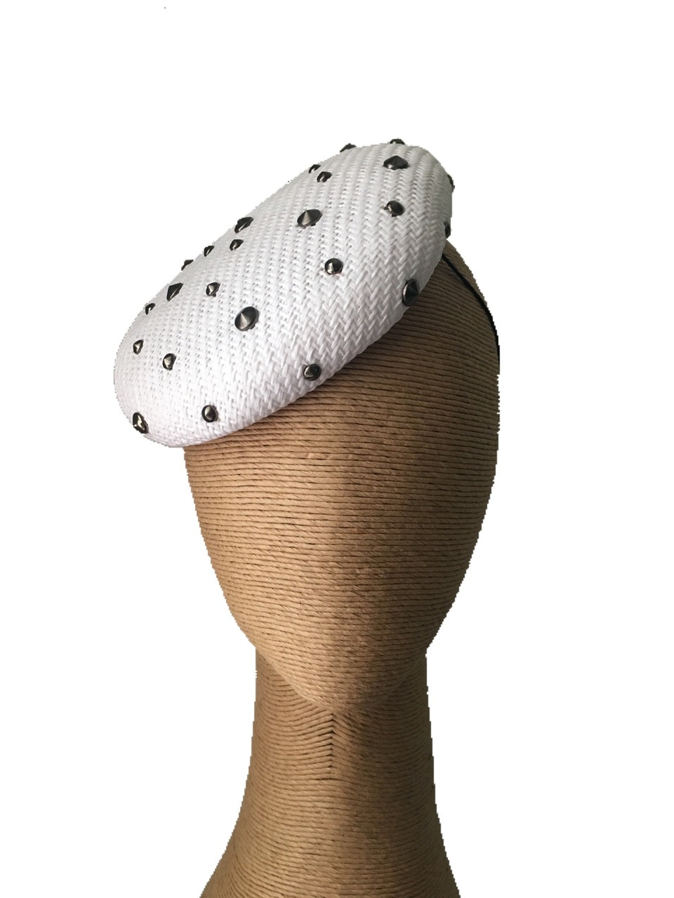 Max Alexander Susie Hat with Studs in White