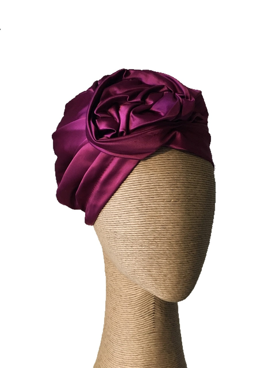 Max Alexander Magenta Turban with a Twisted Knot
