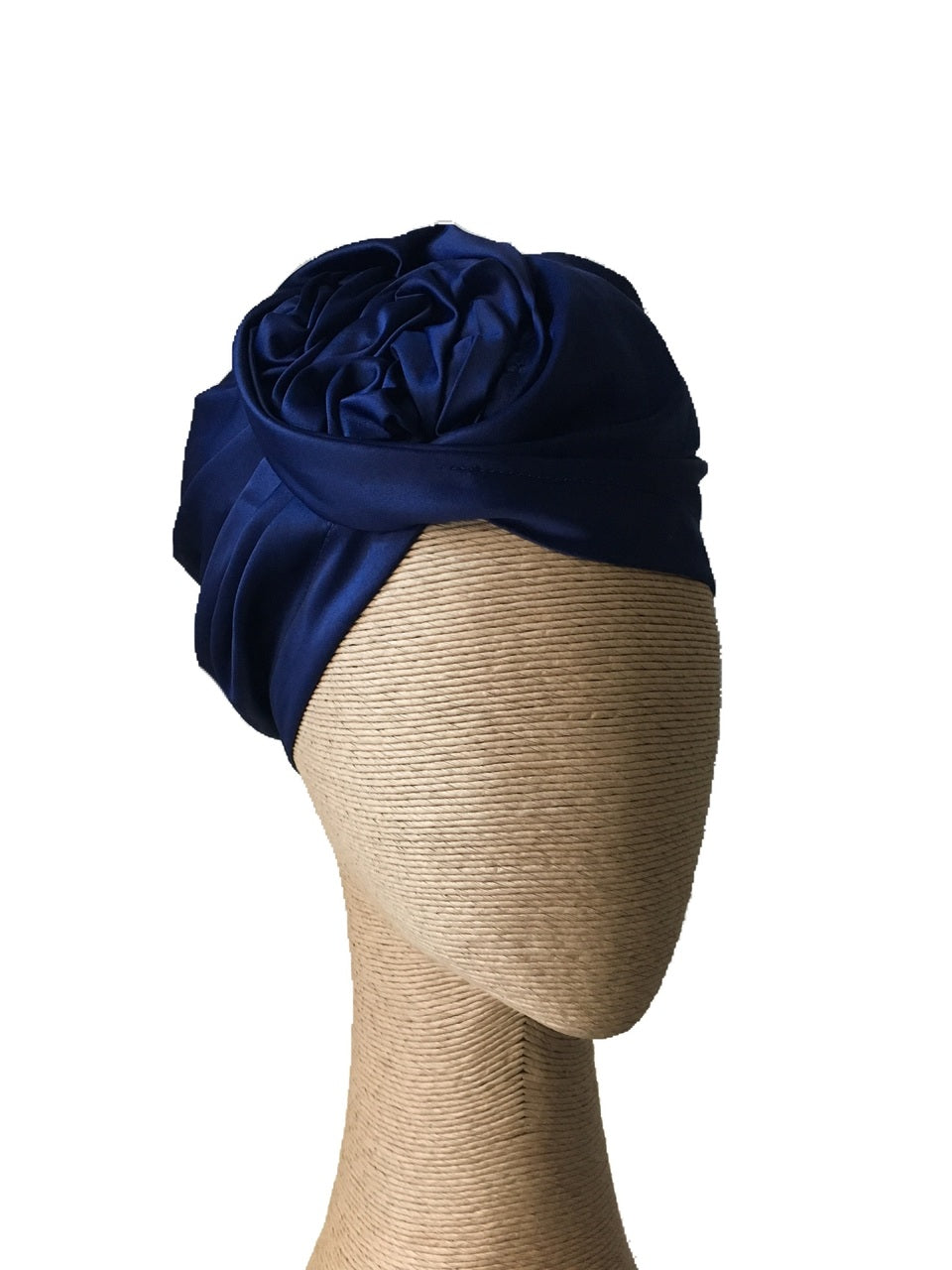 Max Alexander Navy Turban with a Twisted Knot