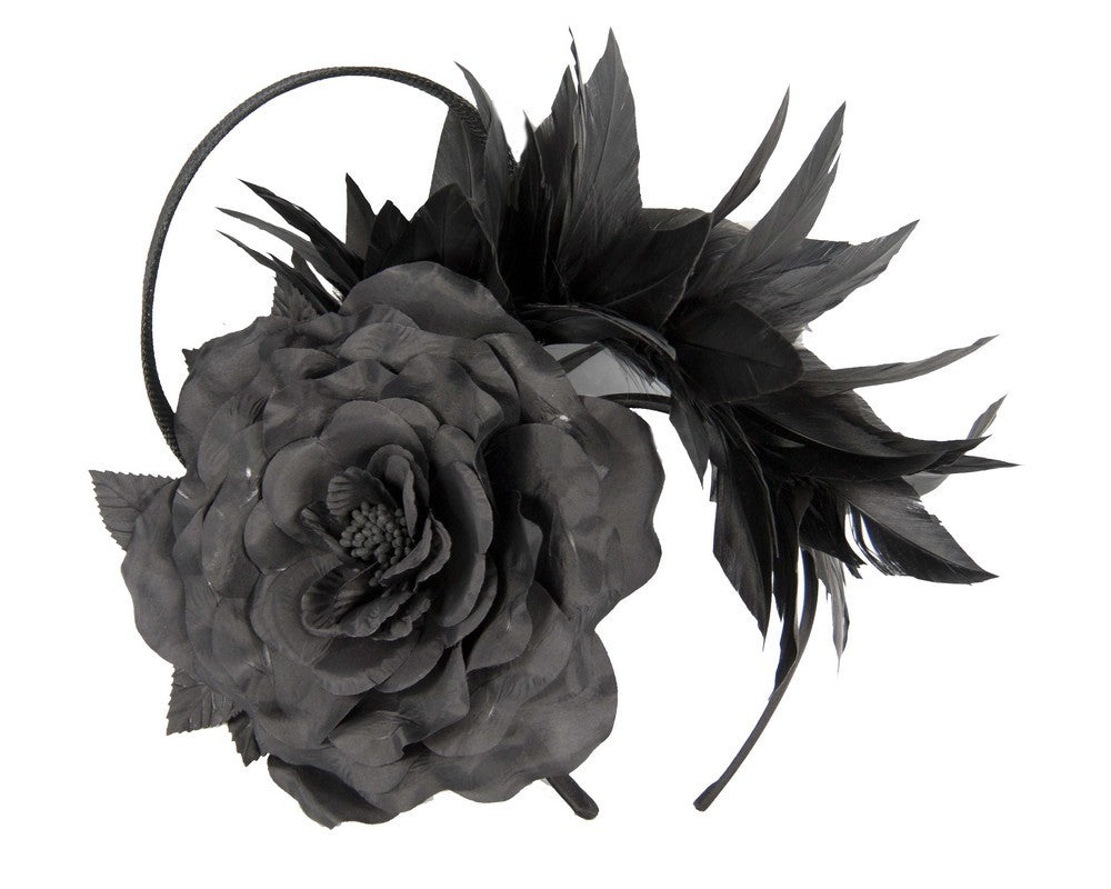 Max Alexander Valentina Feather Headpiece in Black