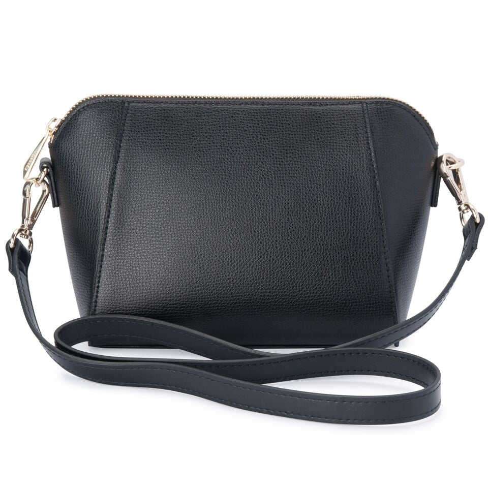 Olga Berg Kim Zip Top Shoulder Bag in Black