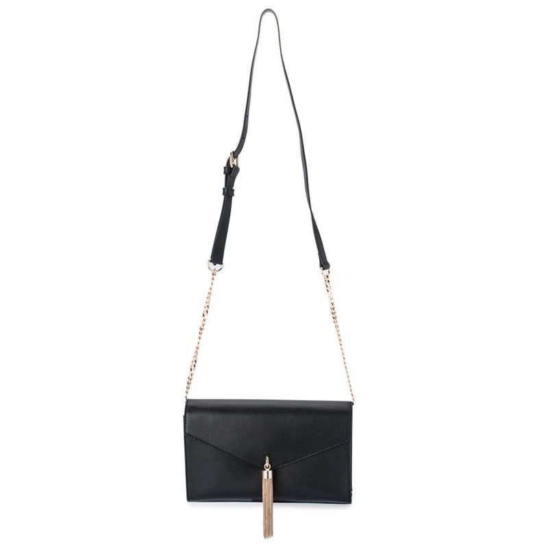 Olga Berg Lana Tassel Clutch in Black