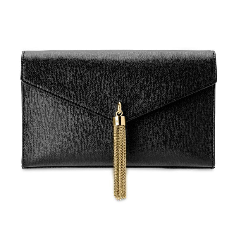 Olga Berg Lana Tassel Clutch in Black