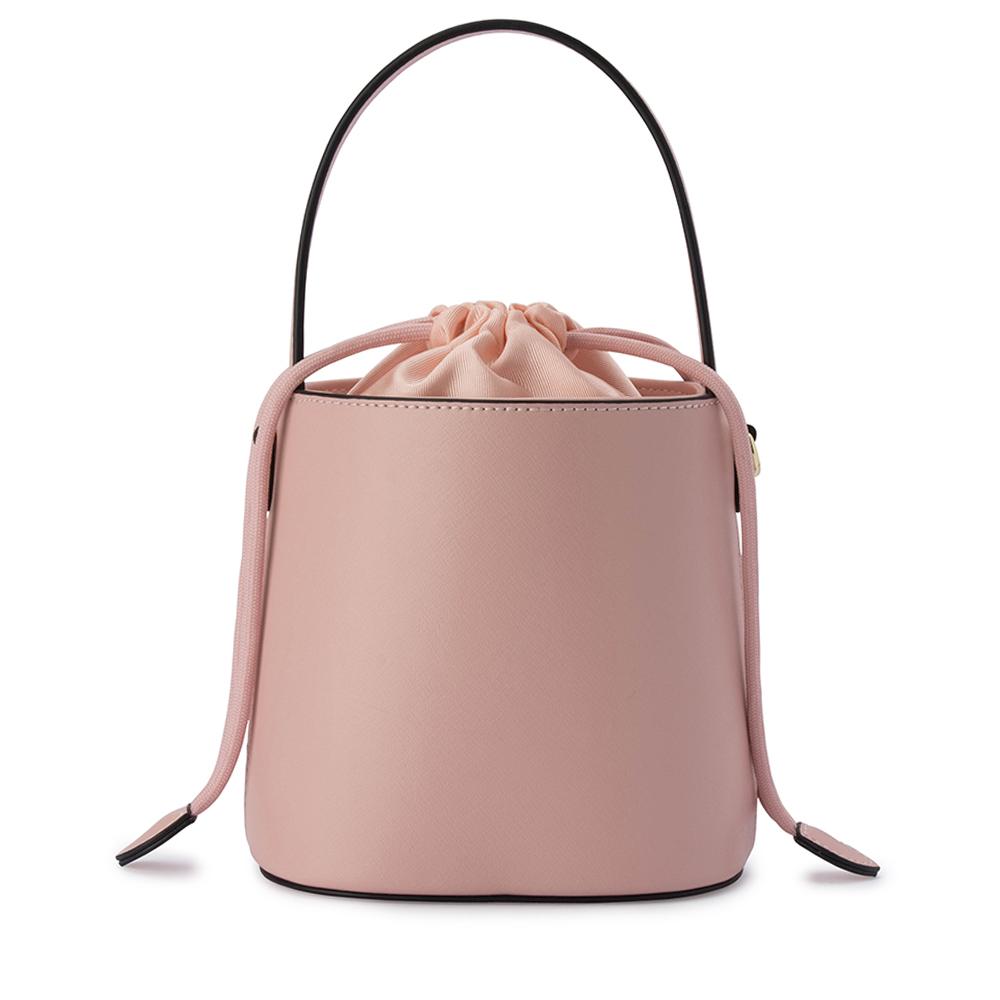 Sanner Drawstring Top Handle bag in Blush Pink