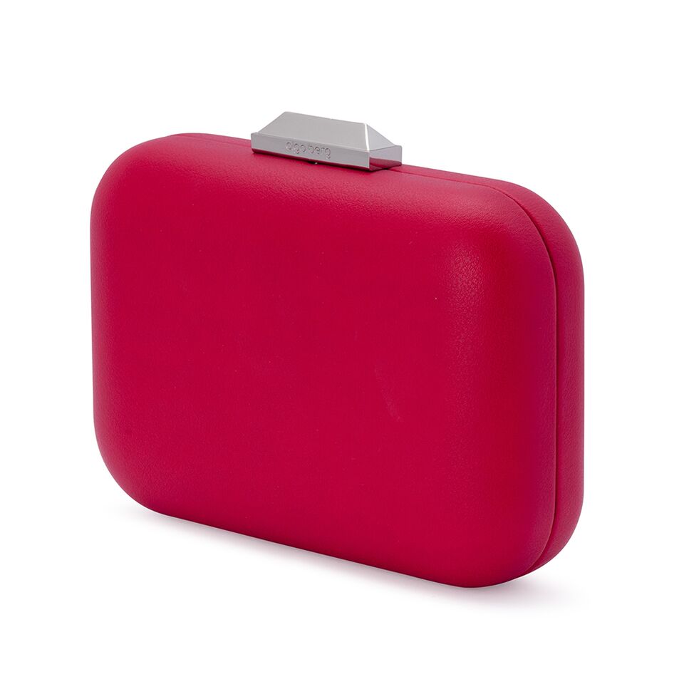 Olga Berg Kinslee Simple Rounded Clutch in Magenta