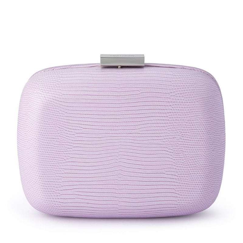 Paloma Reptile Emboss Oversized Clutch in Lavender