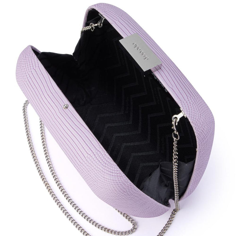 Paloma Reptile Emboss Oversized Clutch in Lavender