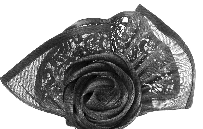 The Fillies Collection Black Lace Pillbox with Fan Tail