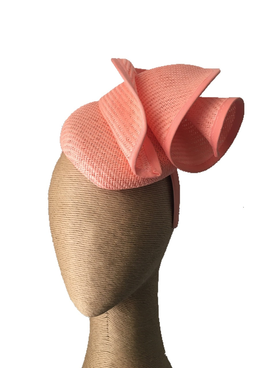 The Fillies Collection Sonya Hat with Folds in Coral on a Headband