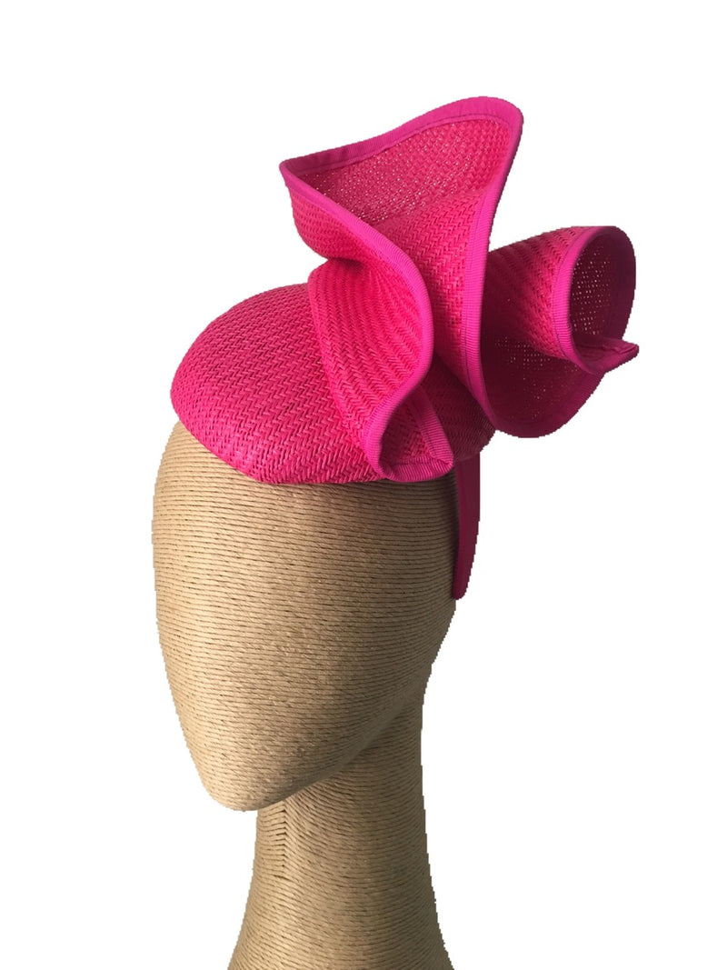The Fillies Collection Sonya Hat with Folds in Fuchsia on a Headband