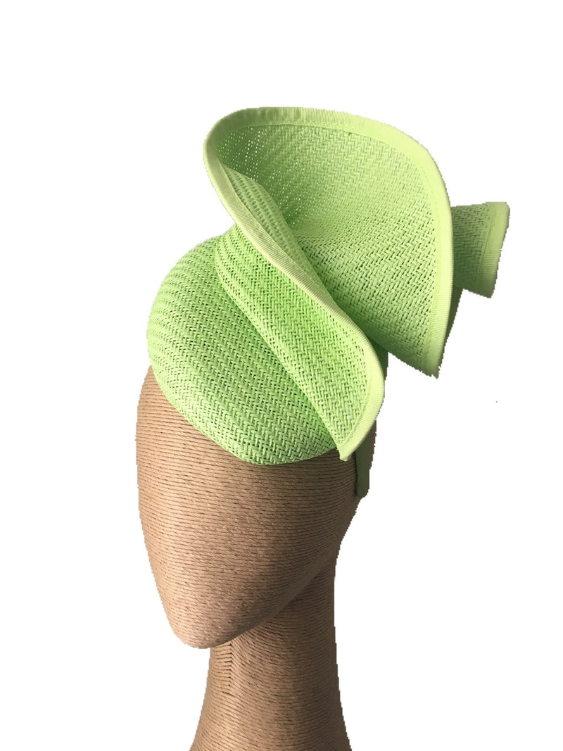 The Fillies Collection Sonya Hat with Folds in Lime on a Headband