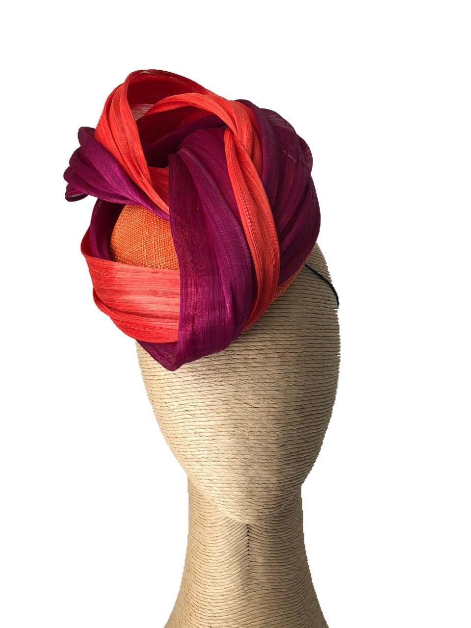 The Fillies Collection Alyssa Orange Hat with Orange and Magenta Loops