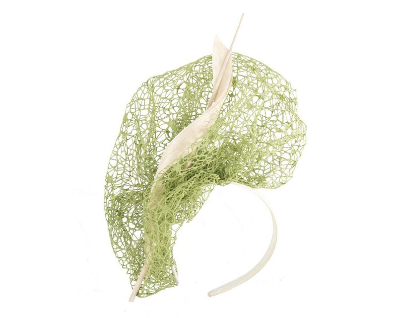 The Fillies Collection Athena Headpiece in Green/Cream